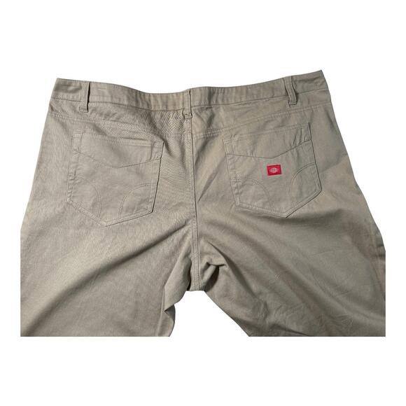 Dickies Girl Vintage Khaki 5 Pocket Skinny Pant Low Rise Straight Fit L20 - Picture 3 of 10